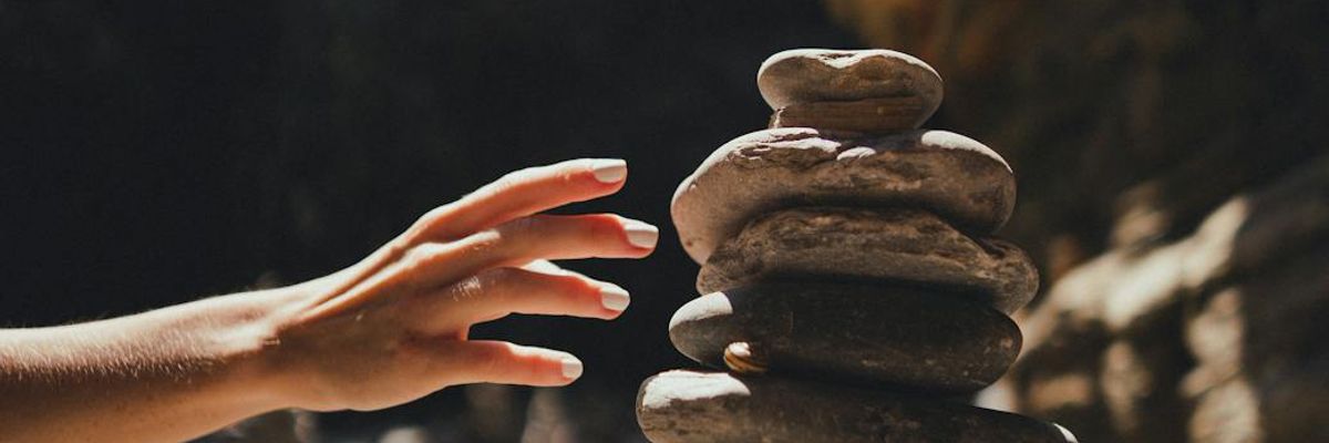 Minimalist abstract landscape symbolizing balance and inner peace